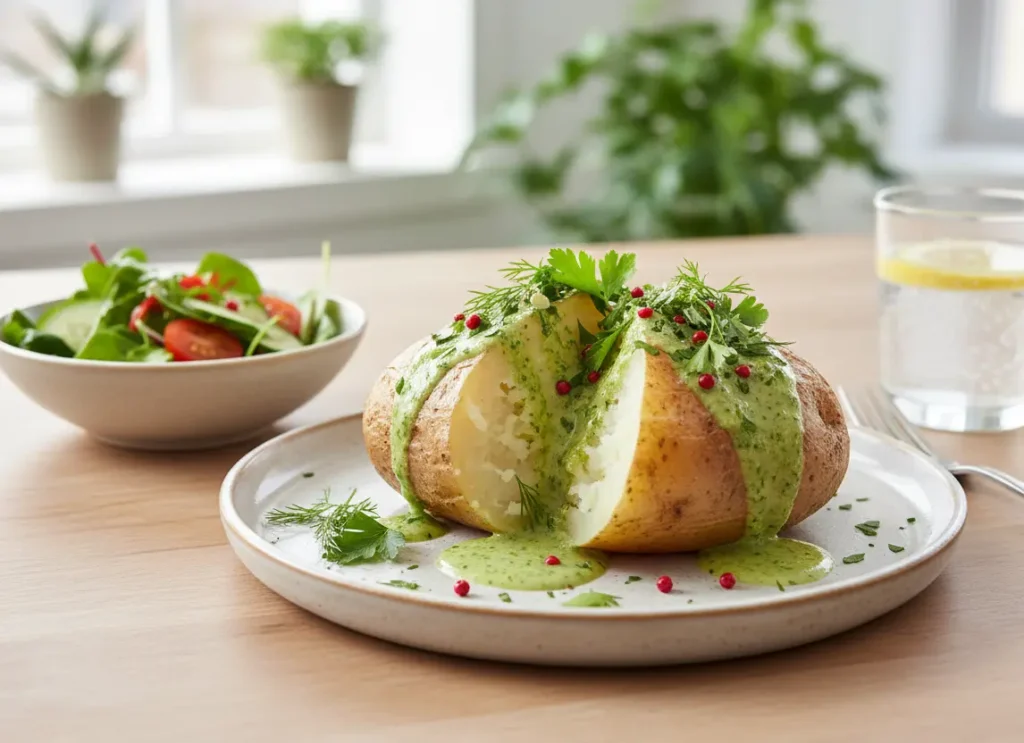 pomme de terre au four sauce herbe