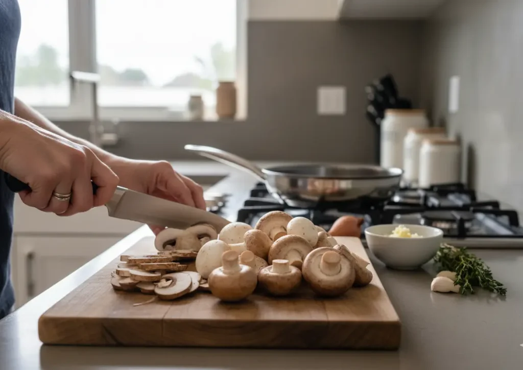 sauce champignons prep ingr&eacute;dients