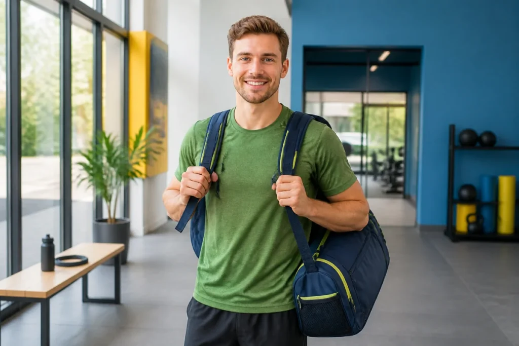 Bien choisir son sac de sport ergonomique avec bretelles rembourrées dans un centre sportif lumineux