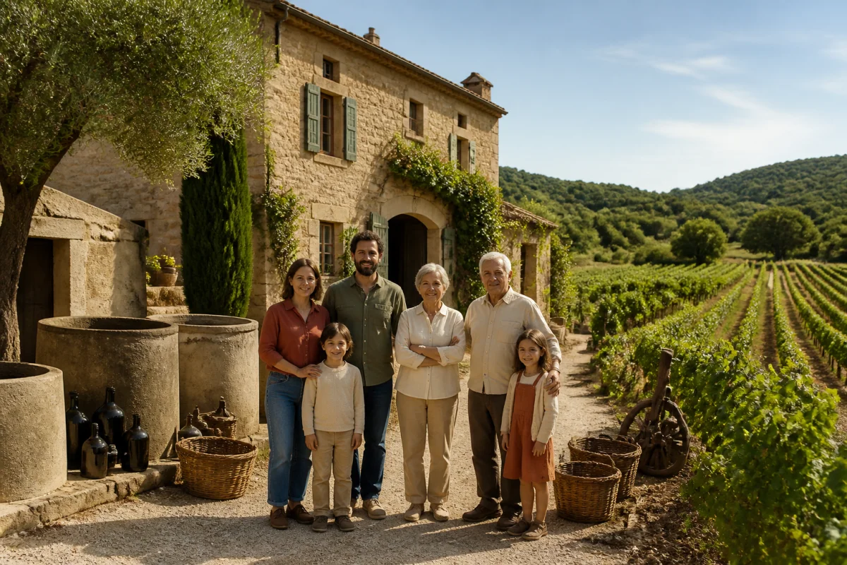 Rieu Coulon, domaine viticole familial pr&egrave;s de Montpellier, entour&eacute; de vignes, d&rsquo;oliviers et de garrigue m&eacute;diterran&eacute;enne